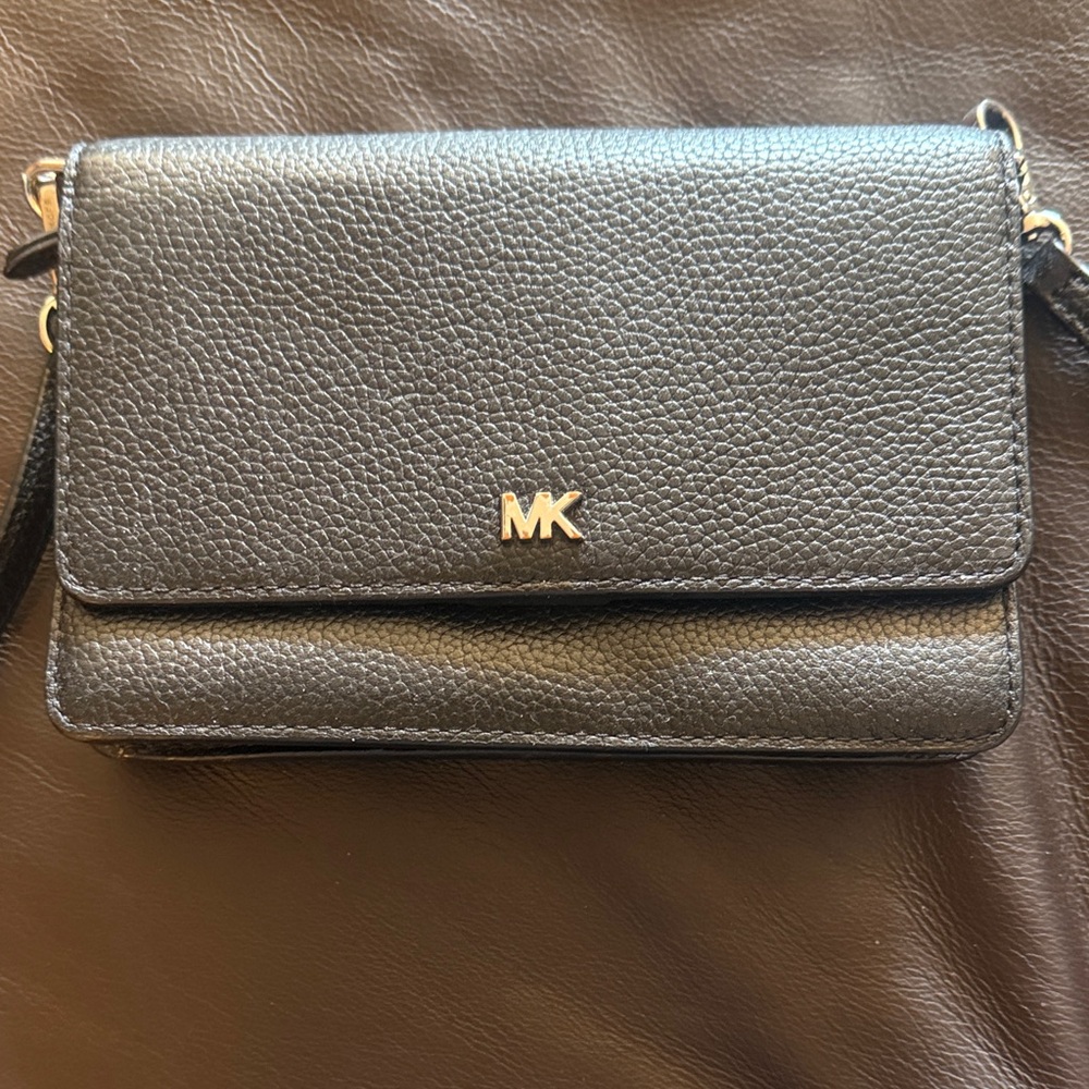 Michael Kors Pebbled Black Crossbody Bag (Used)